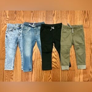 Cat & Jack Kids Jeans & Joggers Set - Blue, Black, Green